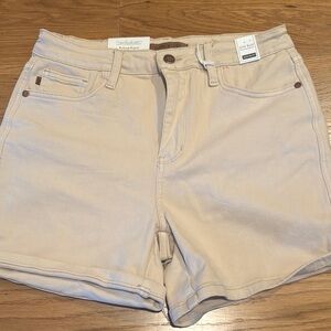Judy Blue High Waist Tan Shorts New